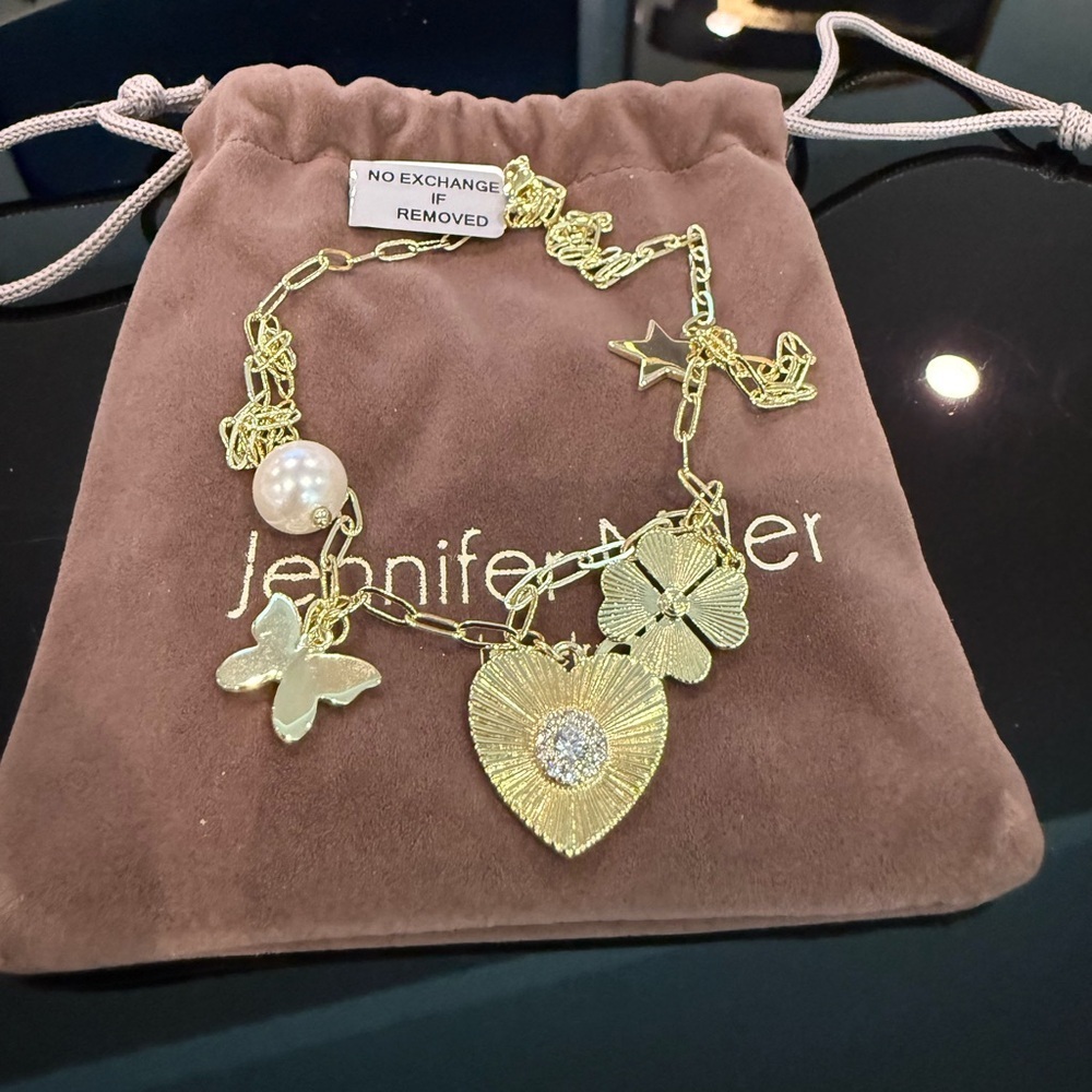 NWT Jennifer Miller 14K Yellow Gold Plated Charm Necklace
